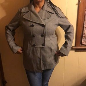 Grey peacoat